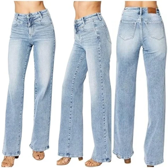 Judy blue retro wide leg fit jeans - Picture 2 of 5